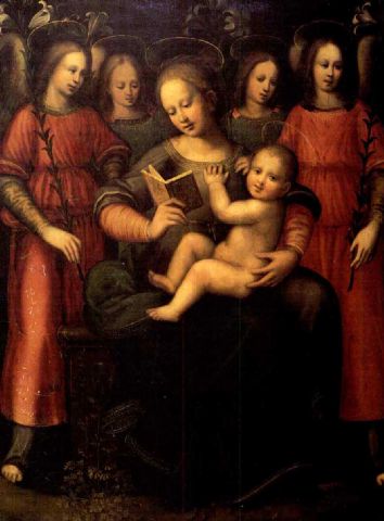 Madonna con bambino e quattro angeli by Plautilla Nelli