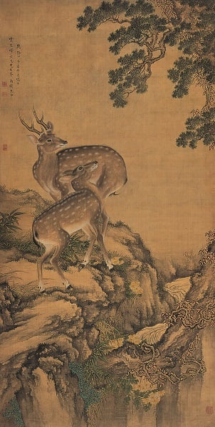 Two deer by Shen Quan