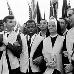 Stephen Somerstein, clergy and civil rights leaders in Montgomery. Photo: Stephen Somerstein.