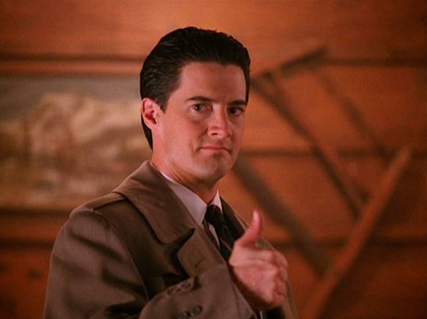 Kyle Machlachlan as Special Agent Dale Cooper.