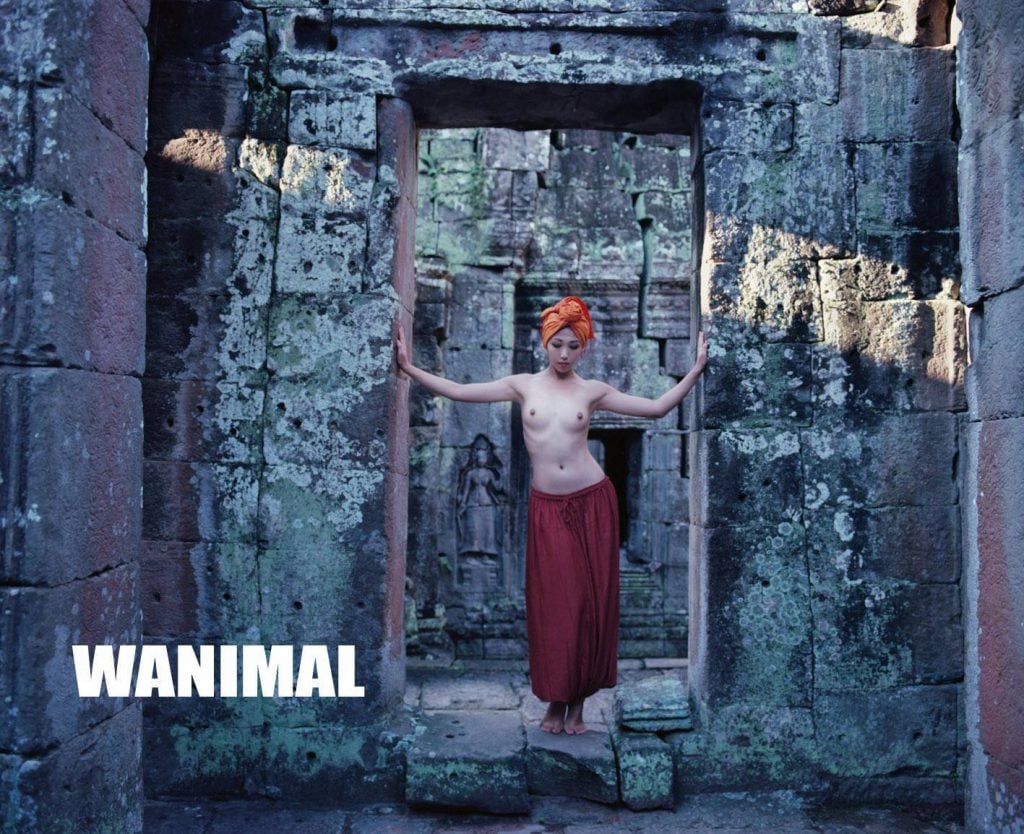 This topless photo was taken at temple of Banteay Kdei at Angkor Wat. 