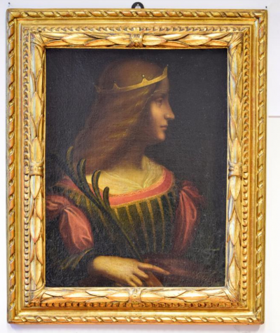 Portrait of Isabella D'Este, thought to be by Leonardo da Vinci.