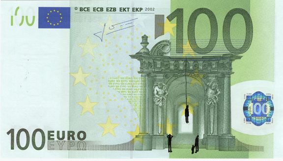 Greek Artist Defaces European Currency To Highlight Crisis Artnet News
