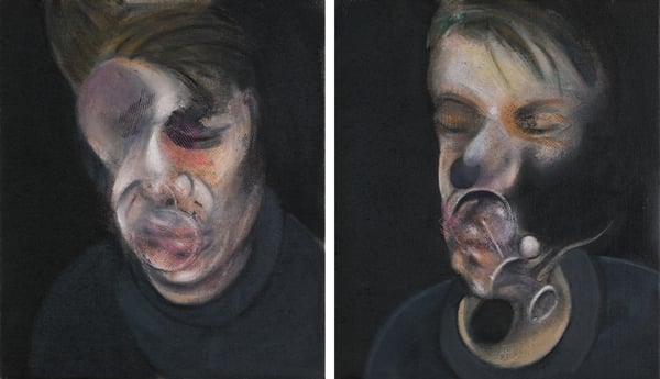Lot 18, Francis Bacon, Two Studies for Self-Portrait (1977). Sotheby's.