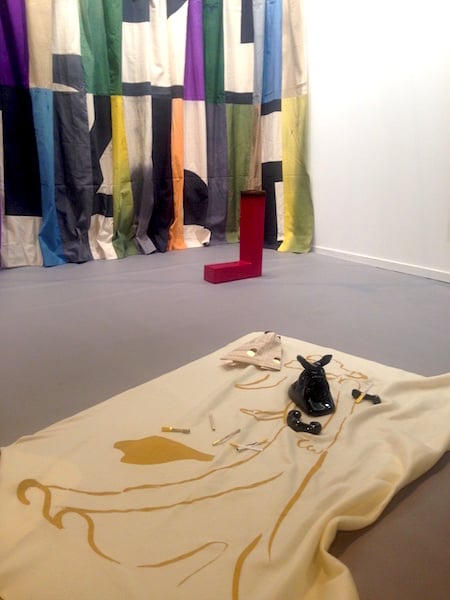 Works by Ola Vasilijeva and Pia Camil at the shared booth of Antoine Levi and Sultana<br>Photo: Lorena Muñoz-Alonso