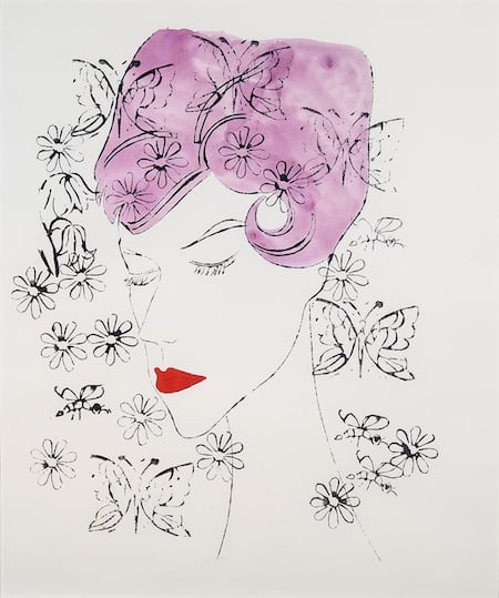 Andy Warhol, Female Head with Purple Hair, 1959 small