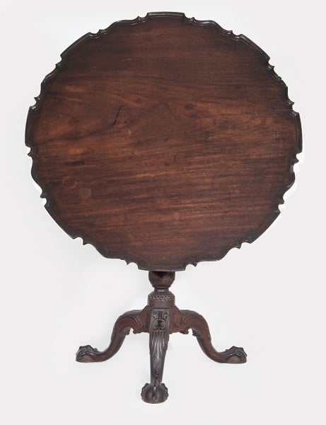 Chippendale tea table signed by cabinetmaker Henry Clifton