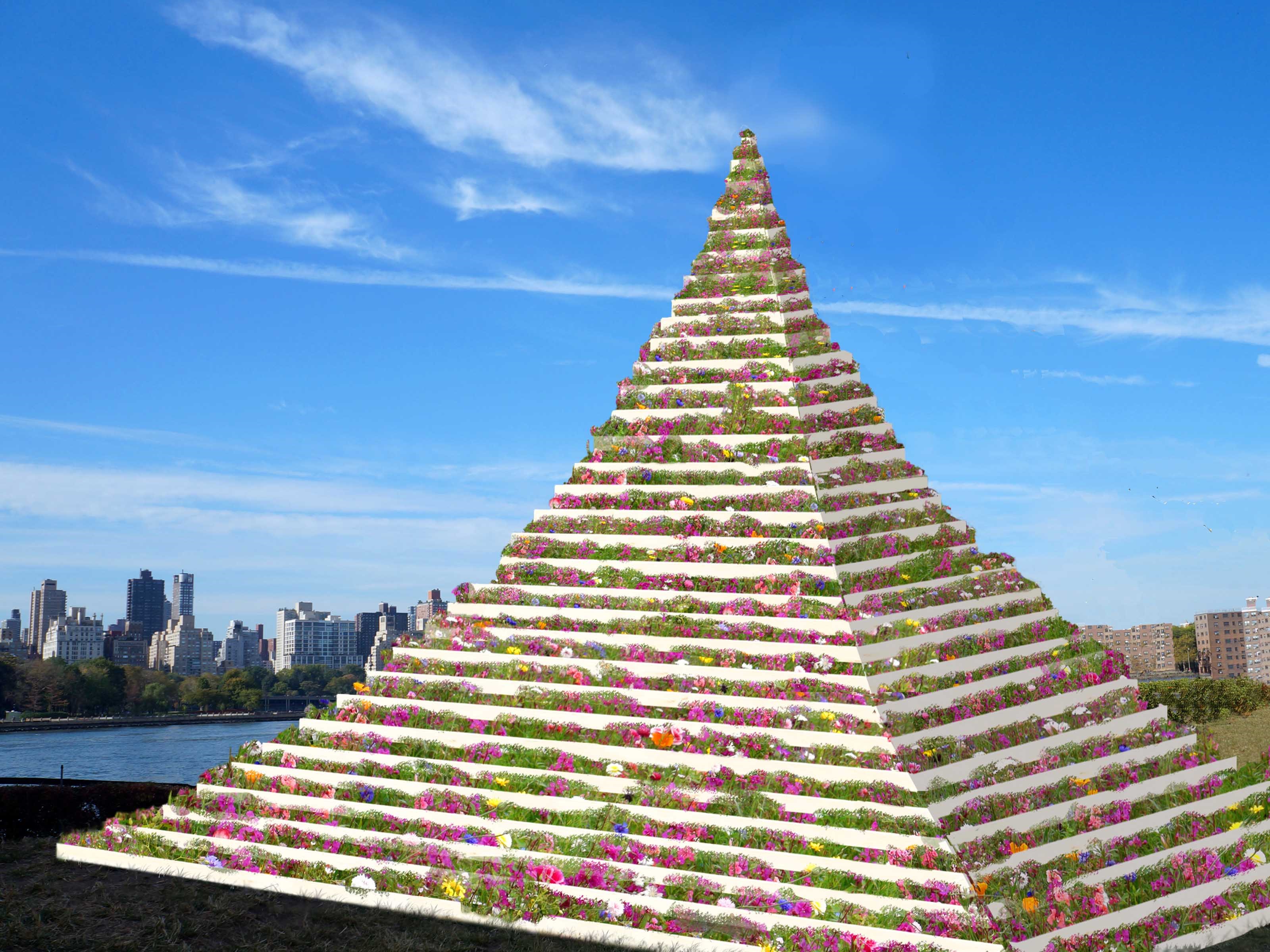 Пирамида из цветов