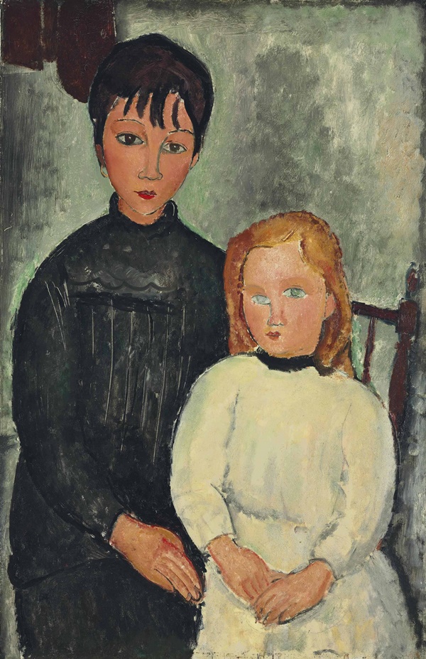 Amedeo Modigliani, <i>Les deux filles</i>, (1918).<br>Photo: courtesy Christie's.