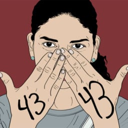 María María Acha-Kutscher, response to the 43 students presumed dead, Mexico, 2014, part of "Indignadas (Outraged Women)."