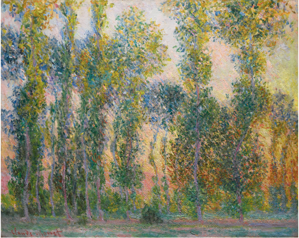 Claude Monet, Les peupliers à Giverny, (1887) Courtesy Sotheby's