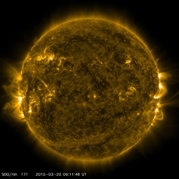 Live image of the sun taken by Satellite SDO Credit: NASA