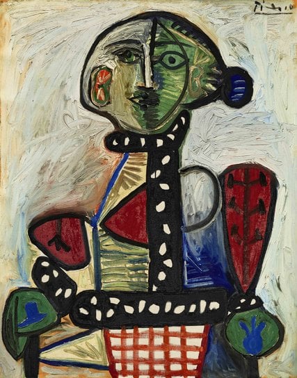 Pablo Picasso, Femme au Chignon Dans un Fauteuil (1948).