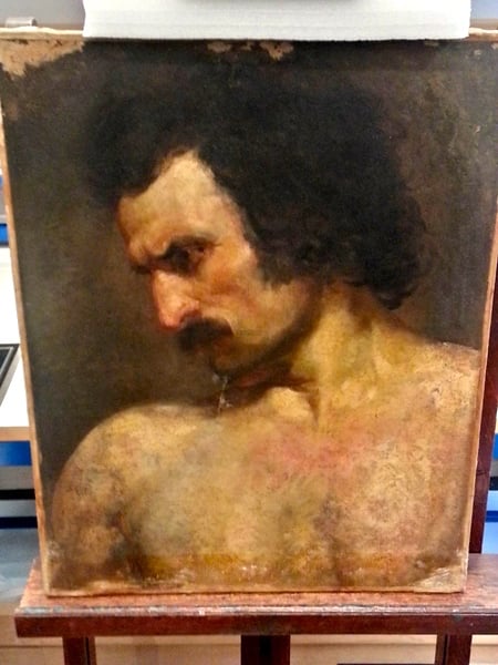 The painting found in the storage rooms of the Rochefort City Museum could be by Géricault. Photo: Musée municipal de Rochefort