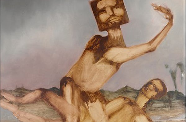 Sidney Nolan Kelly and Figure (1962) (detail) Photo: Sidney Nolan Trust and the National Gallery of Australia, Canberra