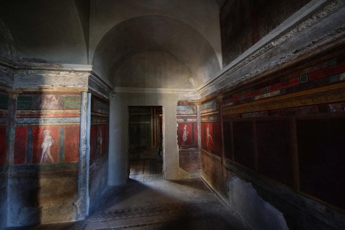 The Villa of Mysteries, Pompeii. Photo: Cesare Abbate, courtesy European Pressphoto Agency.