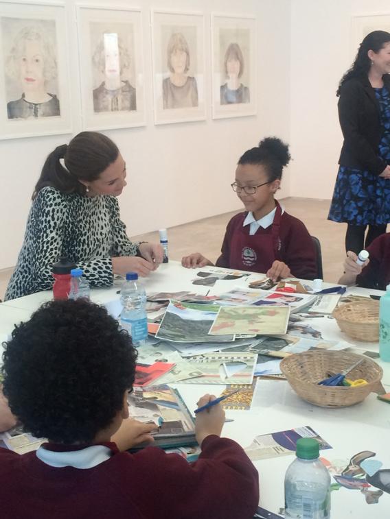Kate Middleton with local children at the Turner Contemporary, Margate, UK. Photo: via @Gerstroyals on Twitter. 