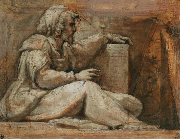 Correggio, Seated Prophet with a Book Facing Right (circa 1523)<br>Photo: Courtesy Fondation Custodia