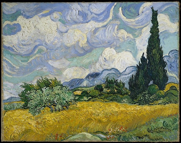 Vincent van Gogh, <em>Wheat Field with Cypresses</em> (1889). Courtesy of the Metropolitan Museum of Art.