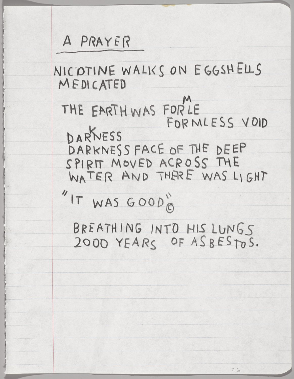 Jean-Michel Basquiat, untitled notebook page (1980-81). Photo: Courtesy of Larry Warsh/Estate of Jean-Michel Basquiat.