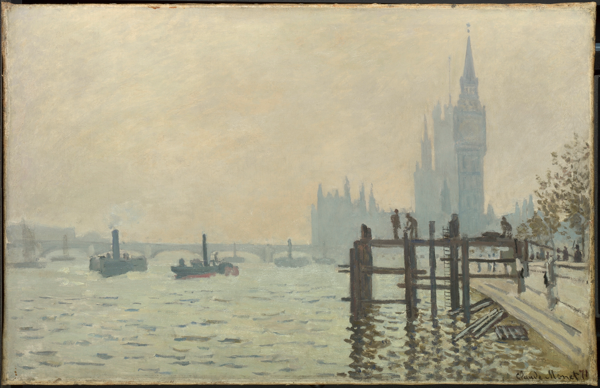 Claude Monet, <i>The Thames below Westminster</i> (1871)</br> The National Gallery, London, Bequeathed by Lord Astor of Hever, 1971