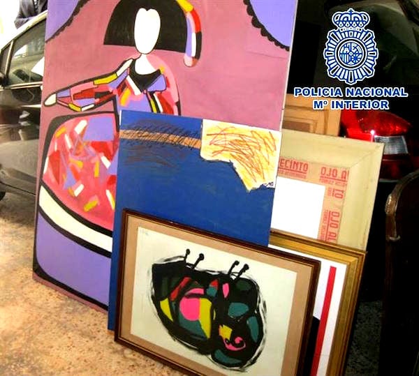 Some of the counterfeit works seized by the Spanish policePhoto via: Spanish Police