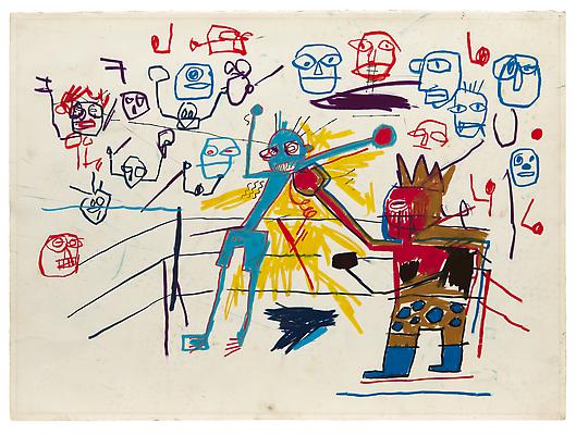 Jean-Michel Basquiat, Untitled (Boxing Ring) (1981). Photo: acquavellagalleries.com