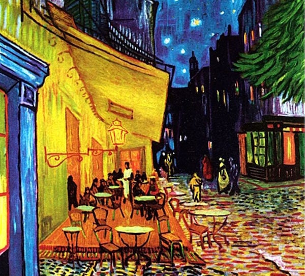 Vincent van Gogh’s Café Terrace at Night (1888). Do you see The Last Supper?Photo via: Kristoff