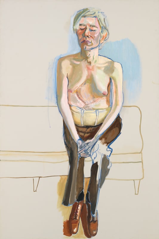 Alice Neel, Andy Warhol (1970), oil and acrylic on linen. © The Estate of Alice Neel, courtesy David Zwirner, New York/London.