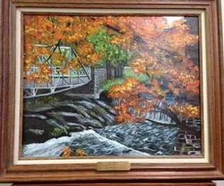 The painting of Brinker's Mill stolen by Amanda Lou Packard from the Monroe County administration office.  Photo: Monroe County District Attorney's Office.