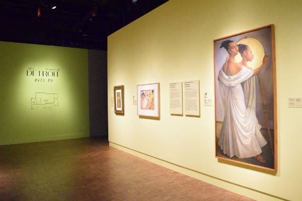Installation view of “After” section of “Frida and Diego in Detroit,” with Diego Rivera’s Portrait of Ruth Rivera in the foreground