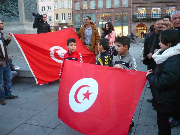 Public gathering in Tunis following the Bardo Museum attack Photo via: La Feuille de Chou