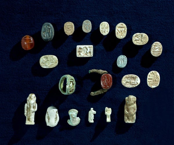 Several items excavated in the south of Israel. Photo by Clara Amit, courtesy IAA