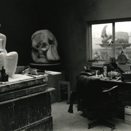 André Kertész, Henry Moore's Studio with Elephant Skull and Seated Figure, England 1980Photo: The Estate of André Kertész (2015) Courtesy James Hyman Gallery, London