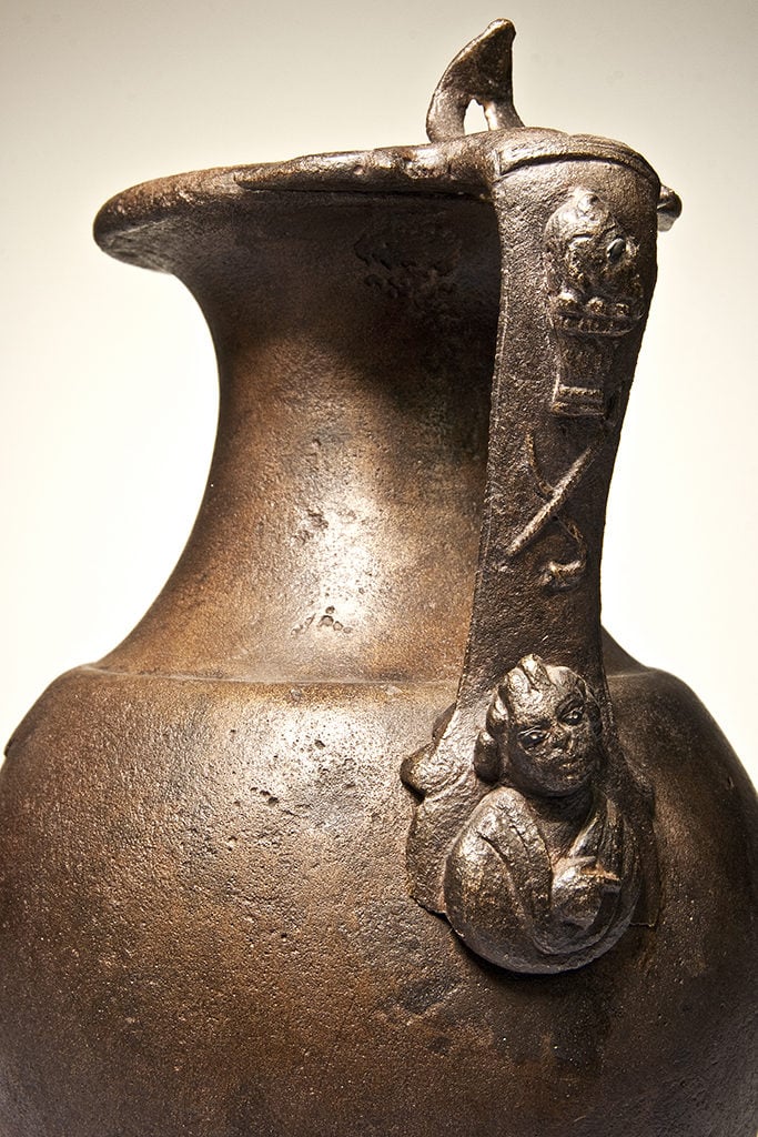 Roman bronze jug handle detail, the Roman Museum, Canterbury. Photo: courtesy the University of Kent.