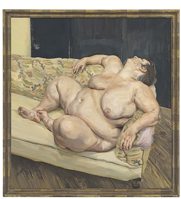 Lucian Freud, Benefits Supervisor Resting (1994), oil on canvas. Photo courtesy Christie’s.