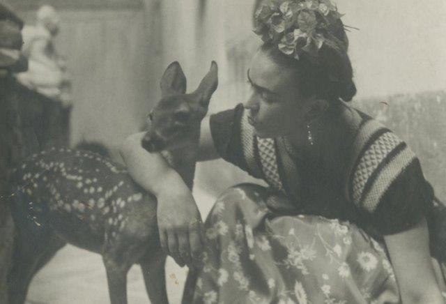 Nikolas Murray Frida with Fawn (1938). Image: Courtesy of Throckmorton Fine Art, New York.