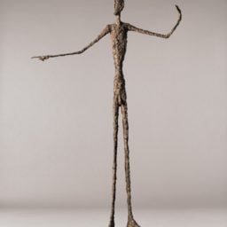 Alberto Giacometti, Pointing Man (1947), bronze with patina, hand-painted. Courtesy Christie’s.