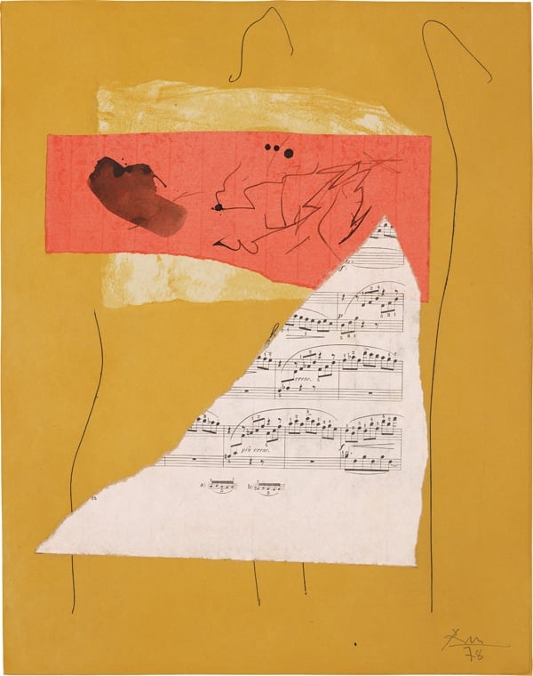 Phillips will offer this untitled, 1978 collage by Robert Motherwell at its upcoming contemporary sales in New York. The work is expected to sell for between $40,000–60,000. Courtesy Phillips.