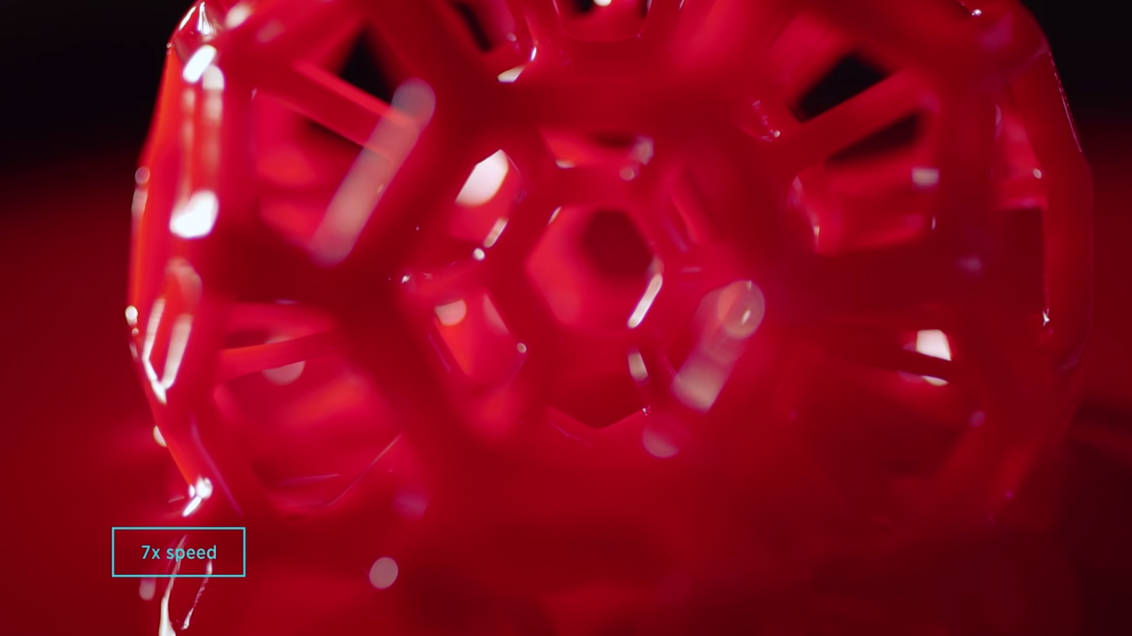 A video still of Carbon3D printing. Photo: via Carbon3D.