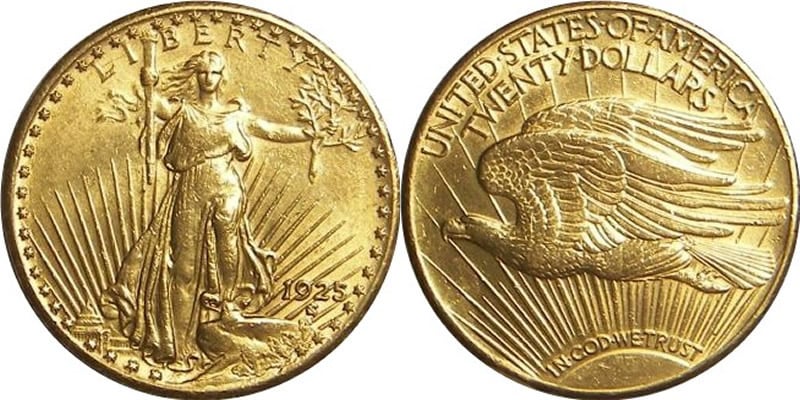 Augustus Saint-Gaudens, Double Eagle coin. Photo: courtesy USA Coin Book.