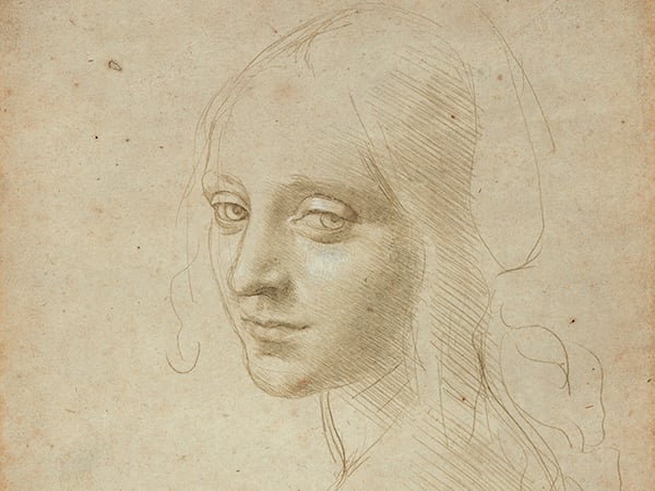 Leonardo da Vinci, Head of a Young Woman (Study for the Angel in the 