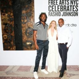Rashid Johnson, Free Arts NYC executive director Liz Hopfan, Hank Willis Thomas.Photo: David X Prutting, courtesy BFA.