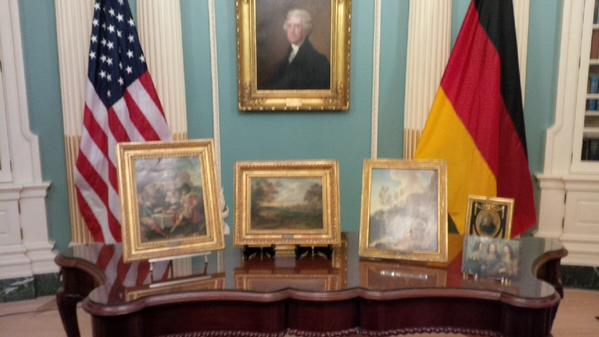 German Ambassador Peter Witting twitted an image of the five works from the ceremony Photo via: twitter.com/AmbWittig/