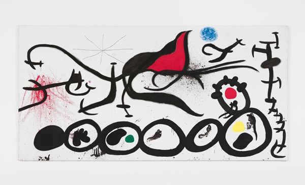Joan Miró, La-Marche-pénible-guidée-par-l'oiseau-flamboyant-du-désert-(The-Sorrowful-March-Guided-by-the-Flamboyant-Bird-of-the-desert)-(1968).