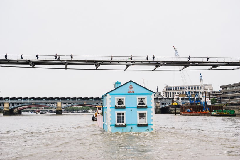 Airbnb's floating art installation on the River Thames. Photo by Mikael Buck for Airbnb.