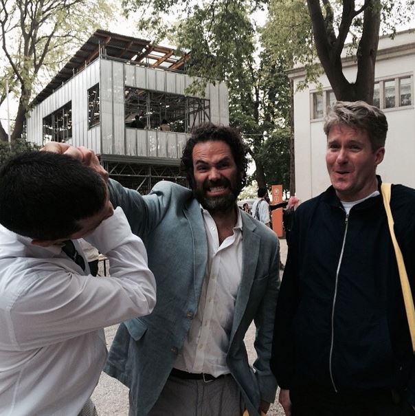 Gavin Brown (center) and friends. Photo: via Instagram/@Andrearosengal.