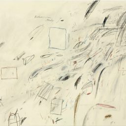 Cy Twombly, Untitled (1969), oil-based house paint, wax crayon and lead pencil on canvas. Photo courtesy Christie’s.