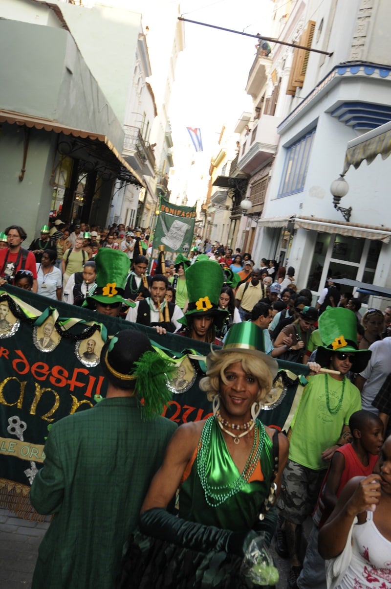 Duke Riley's Saint Patrick's Day parade in Havana. Photo: Kitty Joe Saint Marie.