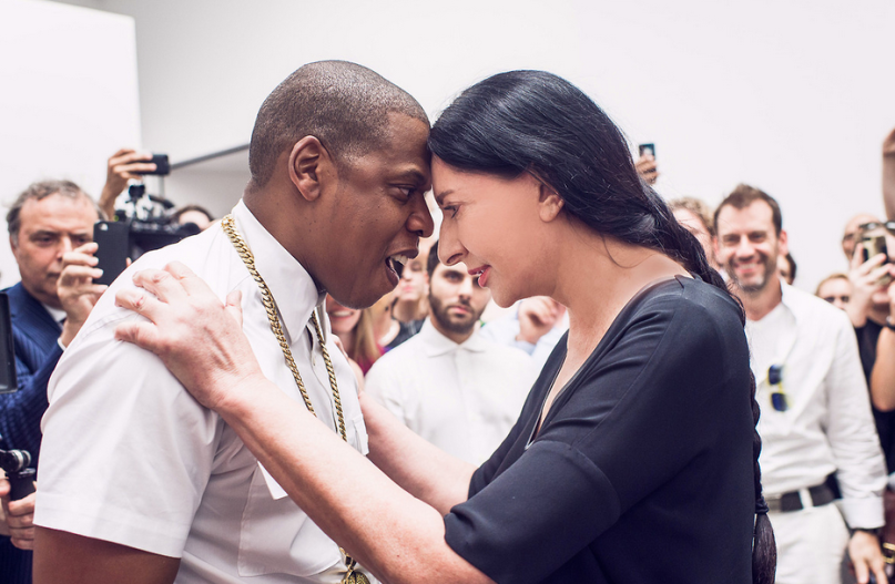 Jay Z and Marina Abramovic during the 2013 shoot for 